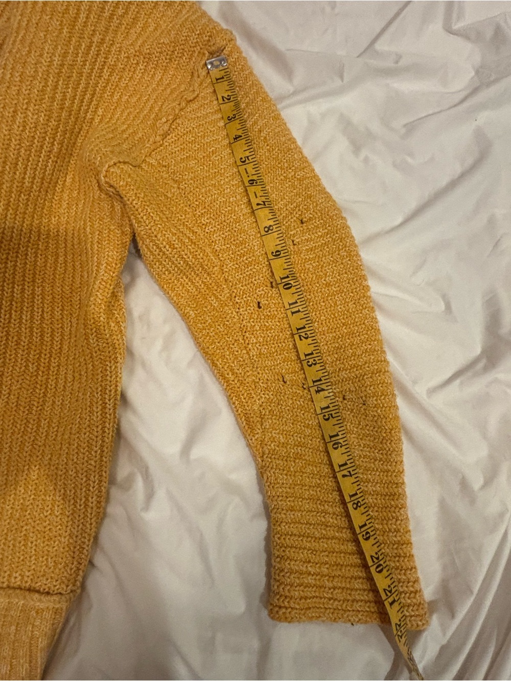 Free People Mustard Yellow Chunky Open Cardigan Sweater | Medium - Picture 6 of 8